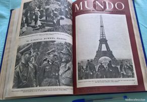 Militaria: tomo 13 Revistas Mundo 1944 Militar,Politica II Guerra Mundial ilustrada con fotos,mapas,graficos.
